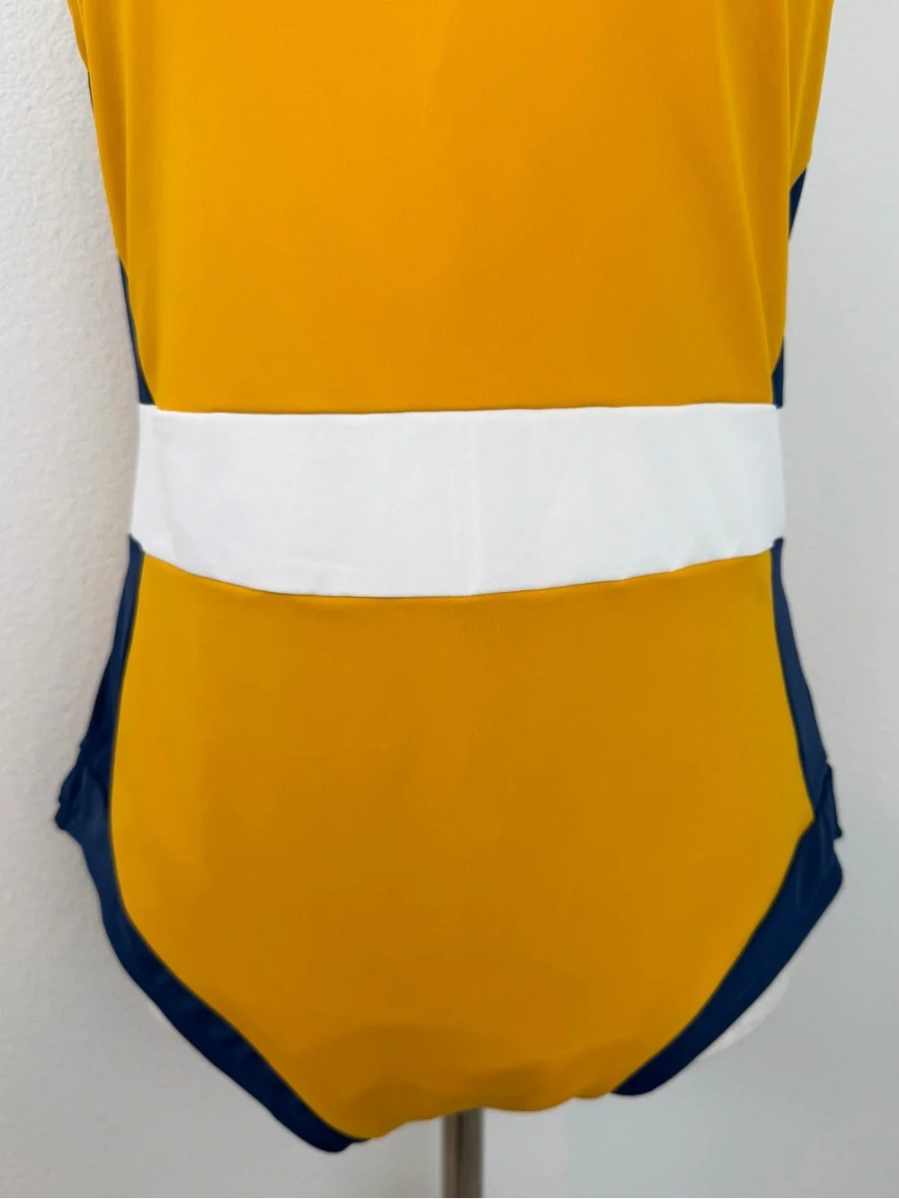 Boden Santorini Halterneck One Piece Swimsuit Saffron Yellow Colorblock